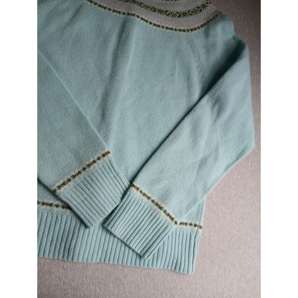 J Crew Sweater XL Cardigan Lambs Wool Fair Isle Preppy Cottage Boho Bohemian - Picture 11 of 12